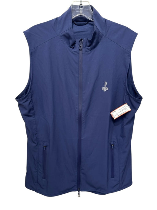 Holderness & Bourne Size M Blue Synthetic Solid Zip UP Vest Men's Jacket Blue / M