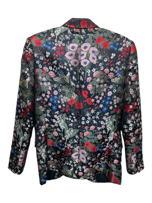 Love Binetti Size Est S Black & Multi Synthetic Jacquard Lapels Floral Blazer Black & Multi / Est S