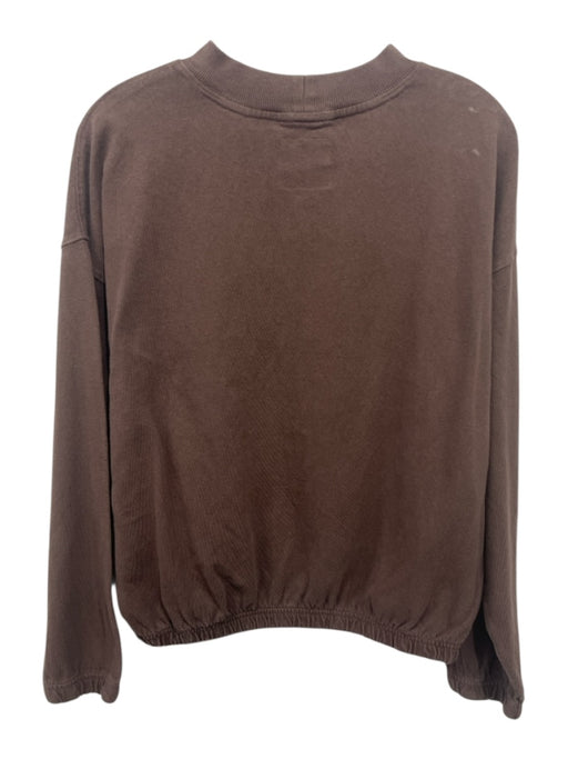 Le Bon Shoppe Size XS Brown Cotton Faded Crew Neck Elastic Hem Top Brown / XS