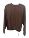 Le Bon Shoppe Size XS Brown Cotton Faded Crew Neck Elastic Hem Top Brown / XS