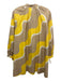 Chinti and  Parker Size 2 Yellow, Brown & White Cotton V Neck Shirt Dress Yellow, Brown & White / 2