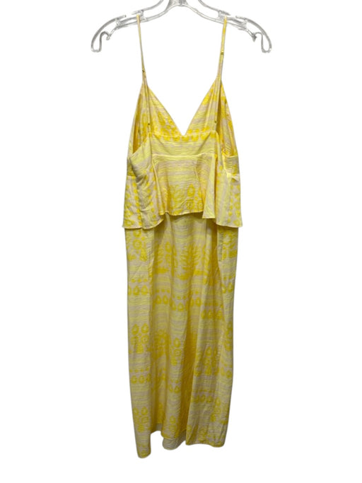Future Collective Size 8 Yellow Rayon Blend V Neck Straps Maxi Zip Close Dress Yellow / 8