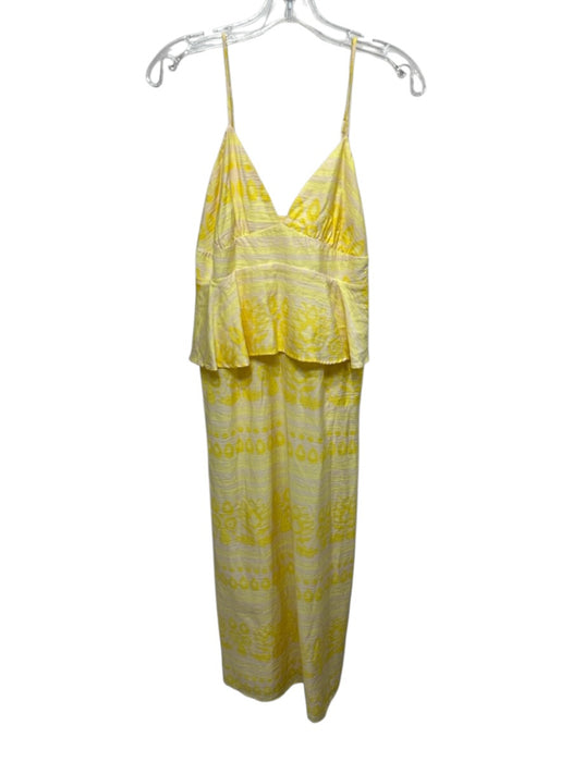 Future Collective Size 8 Yellow Rayon Blend V Neck Straps Maxi Zip Close Dress Yellow / 8