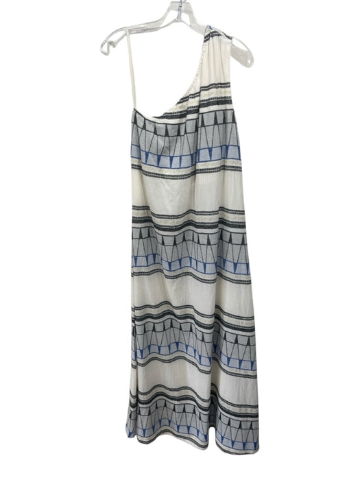 Pearl & Caviar Size XS/S White, Blue & Black Cotton Blend Gold Accents Dress White, Blue & Black / XS/S