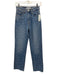 Zara Size 0 Blue Wash Cotton Zip & Button Pearls Faded Whiskering Jeans Blue Wash / 0