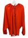 Elizabeth & James Size XS Bright Orange Silk Long Sleeve Tie Neck Top Bright Orange / XS