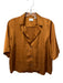 Wilfred Size S Brown Poly Satin Button Front Collared Top Brown / S