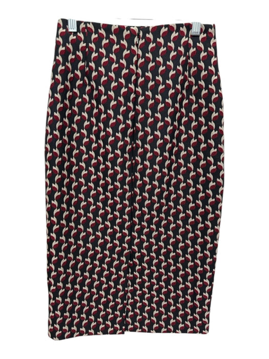 Ann Mashburn Size S/XS Black & Multi No Fabric Tag Jacquard V Neck Skirt Set Black & Multi / S/XS