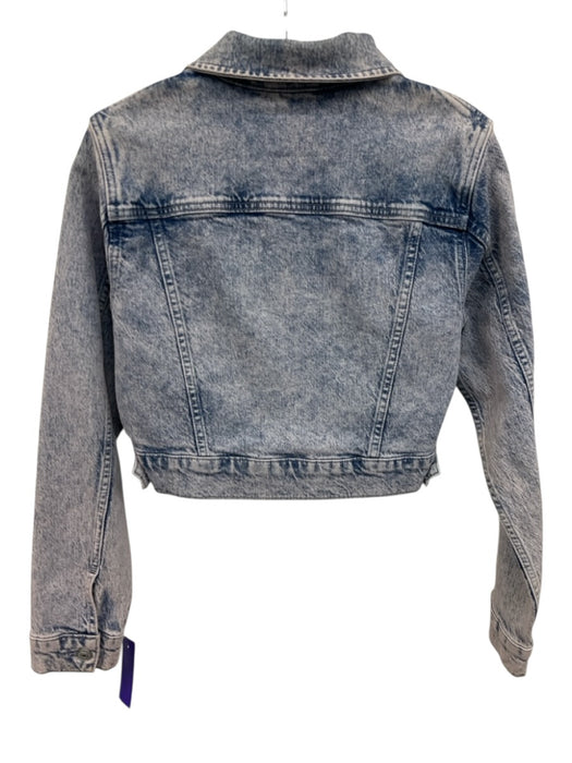All Saints Size 4 Blue Wash No Fabric Tag Button Front Denim Patch Pocket Jacket Blue Wash / 4
