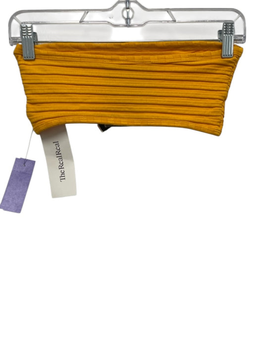 Simon Miller Size S Yellow Modal Blend Ribbed Tube Criss Cross Top Yellow / S