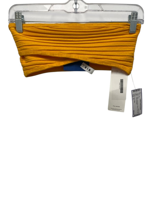Simon Miller Size S Yellow Modal Blend Ribbed Tube Criss Cross Top Yellow / S