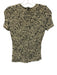 Proenza Schouler Size XS Cream & Black Viscose Smocked Short Sleeve Printed Top Cream & Black / XS