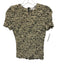 Proenza Schouler Size XS Cream & Black Viscose Smocked Short Sleeve Printed Top Cream & Black / XS