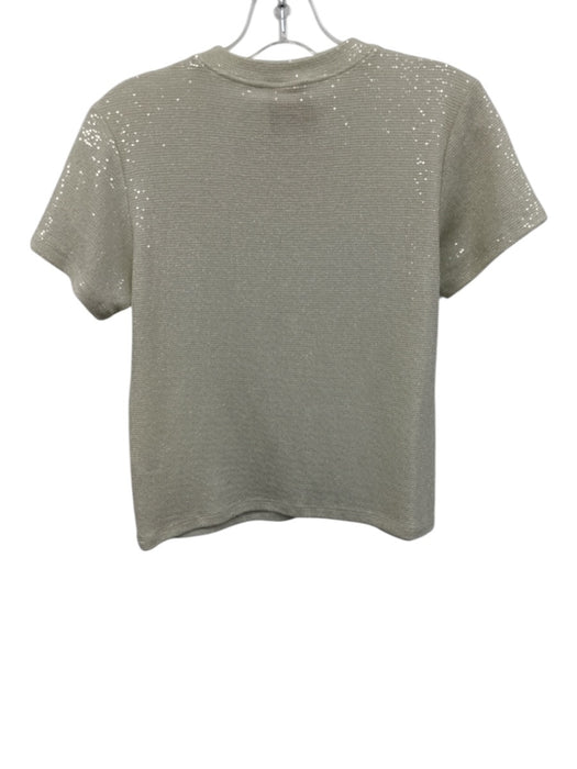 TWP Size XS Ivory Poly Blend Sequined Top Ivory / XS