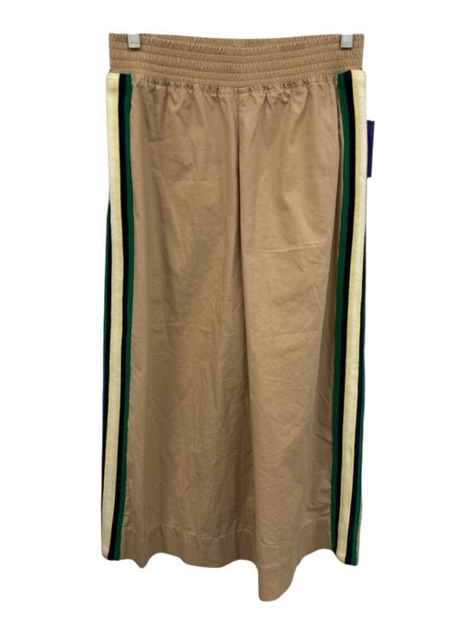 Maeve Size XS Beige & Multi Cotton Elastic Waist Wide Leg Stripes Pants Beige & Multi / XS