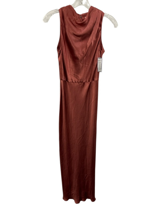 Shona Joy Size 2 Muted Red Lenzing Blend Sleeveless Satin Keyhole Back Dress Muted Red / 2