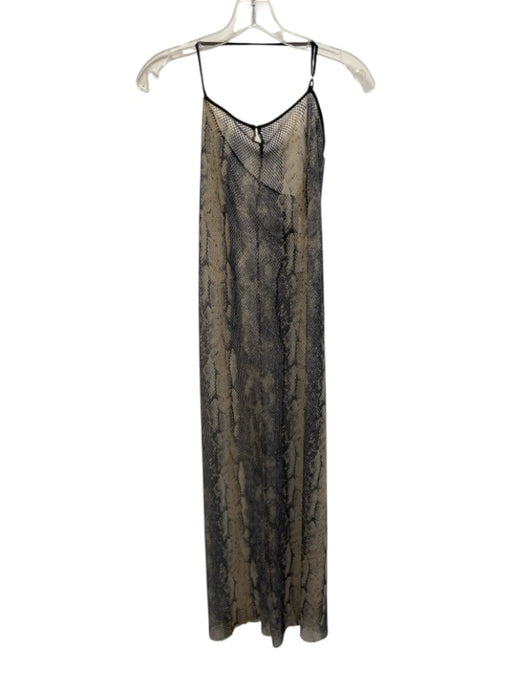 PRISCAVera Size XS Grey & Tan No Fabric Tag Netting One Shoulder Coverup Grey & Tan / XS