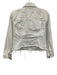 Blank NYC Size S White Cotton Button Front Frayed Hem Distressed Detail Jacket White / S