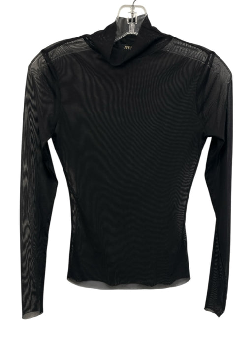 AFRM Size XS Black Poly Blend Mesh Long Sleeve Top Black / XS