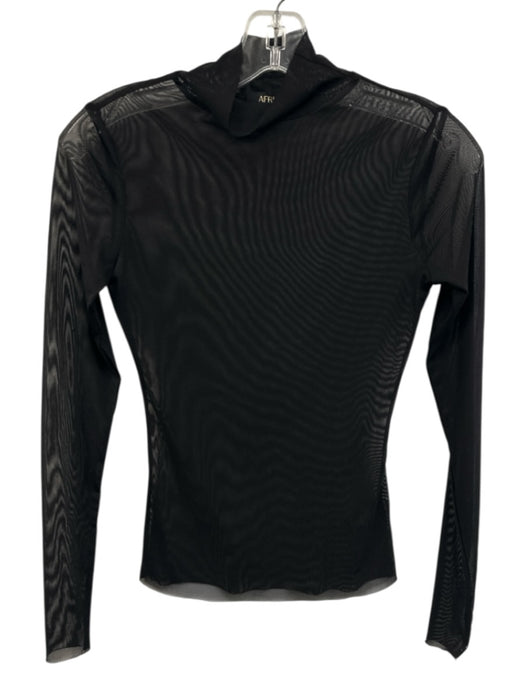 AFRM Size XS Black Poly Blend Mesh Long Sleeve Top Black / XS