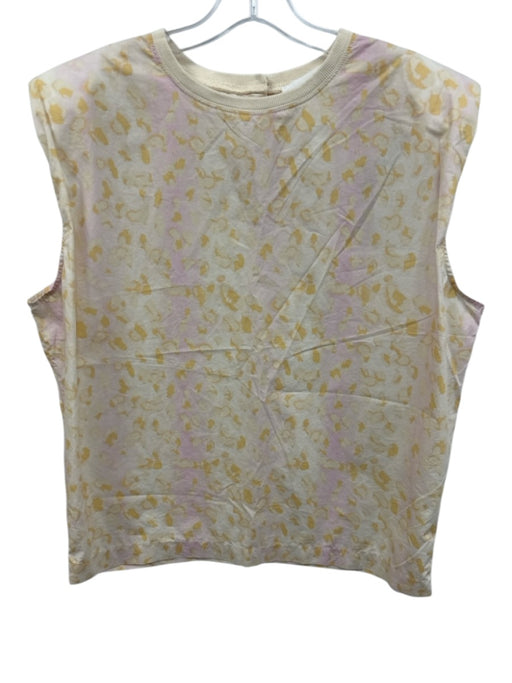 Remain Size 4 Yellow & Pink Cotton Printed Sleeveless Button Back Top Yellow & Pink / 4