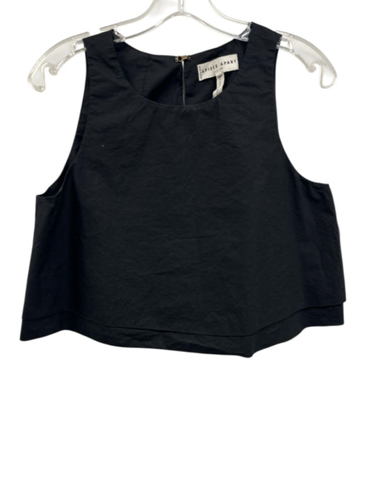 Apiece Apart Size 2 Black Cotton Sleeveless Hook Closure Keyhole Back Top Black / 2