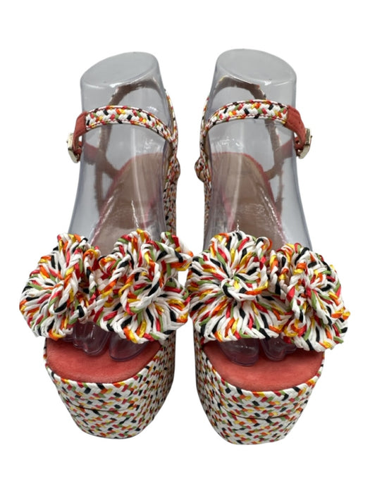 Castaner Shoe Size 35 White, Orange & Multi Print Synthetic Leather Sole Sandals White, Orange & Multi Print / 35