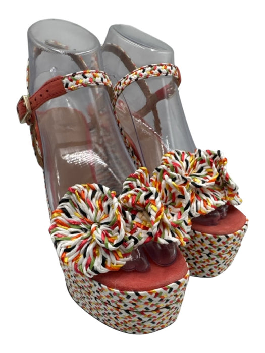 Castaner Shoe Size 35 White, Orange & Multi Print Synthetic Leather Sole Sandals White, Orange & Multi Print / 35