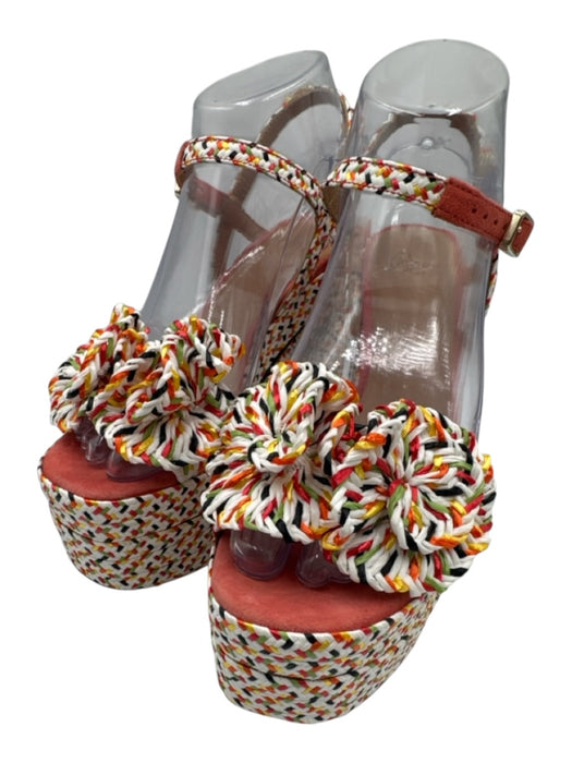 Castaner Shoe Size 35 White, Orange & Multi Print Synthetic Leather Sole Sandals White, Orange & Multi Print / 35