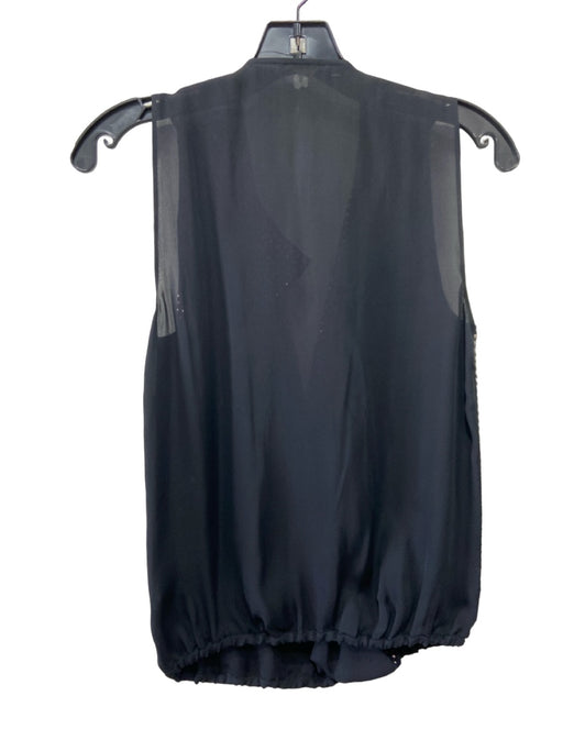 L'agence Size XS Black Silk Sleeveless Embellished Surplice Top Black / XS