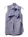 Ann Mashburn Size XS Blue & White Cotton Sleeveless Button Up Collar Stripe Top Blue & White / XS
