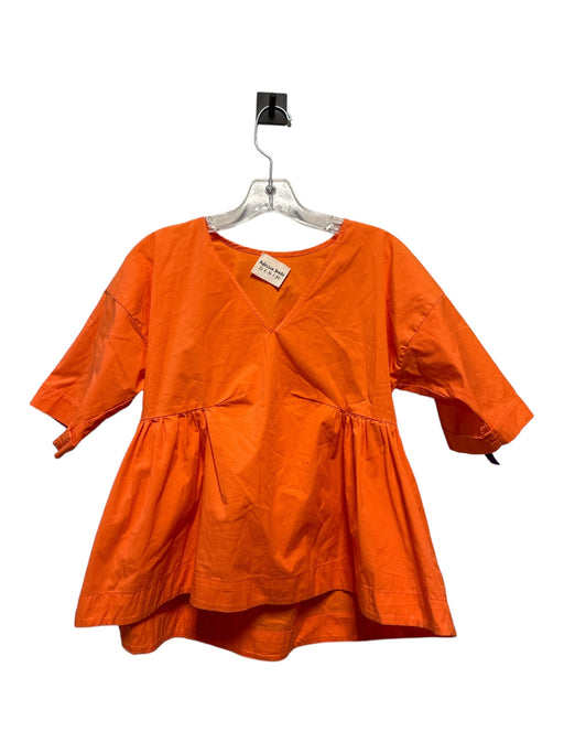 Alessia Santi Size 38 Orange Cotton Short Sleeve Top Orange / 38