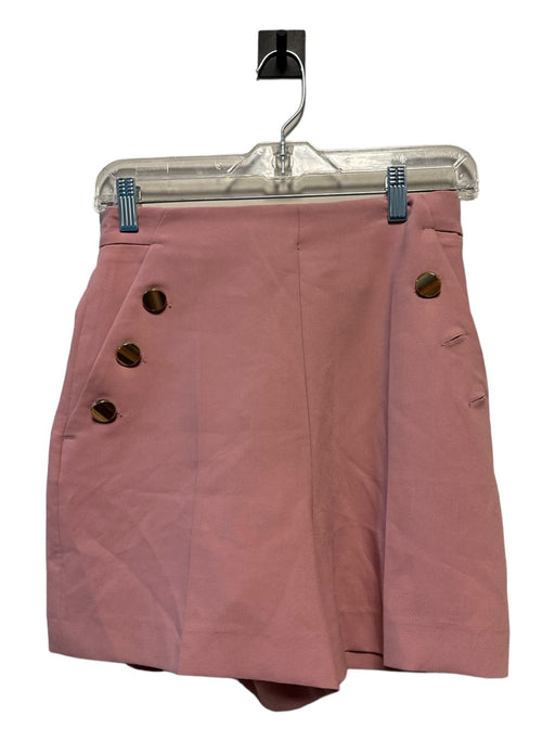 Zara Size XS Mauve Polyester Blend High Waist Buttons Shorts Mauve / XS
