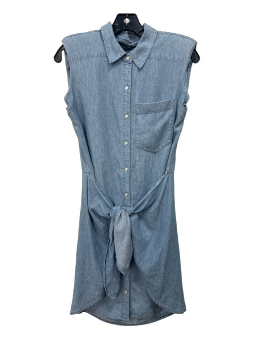 Veronica Beard Size 2 Chambray Lycocell Collared Button Front Sleeveless Dress Chambray / 2