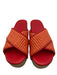 8 by Yoox Shoe Size 36 Red Raffia Studded Open Toe Cross Over Clog Sandals Red / 36