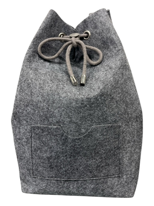 Vessel Gray Felt Drawstring Tote Bag Gray