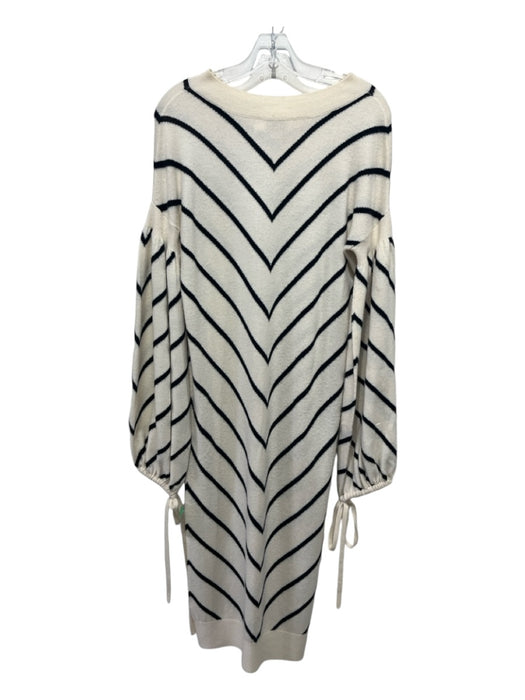 Zimmerman Size 0 Cream & Black Wool & Cashmere Chevron Stripe Blouson Dress Cream & Black / 0