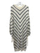 Zimmerman Size 0 Cream & Black Wool & Cashmere Chevron Stripe Blouson Dress Cream & Black / 0