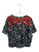 Isabel Marant Size 38 Black & Red Cotton Crochet Lace Embroidered Top Black & Red / 38