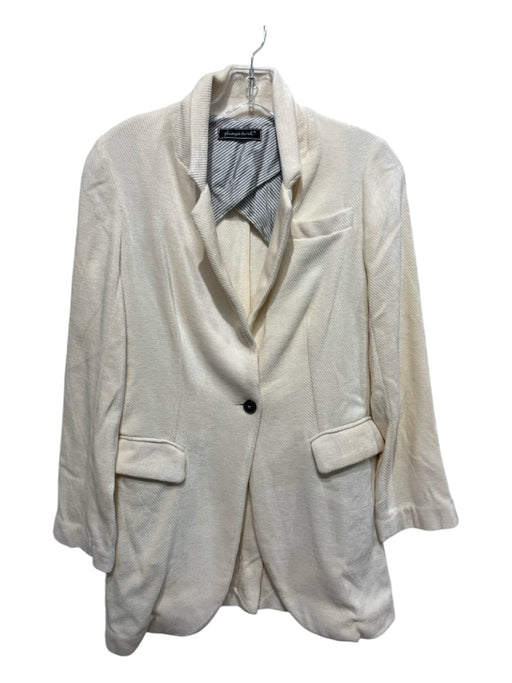 Phisique Du Sole Size S Cream Viscose & Cotton Pockets 1 Button Corduroy Jacket Cream / S