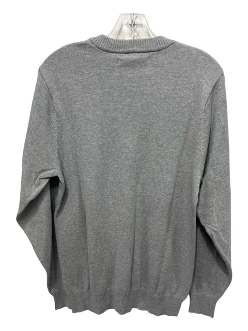 Criquet Size M Light Gray Cotton Blend Solid V Neck Men's Sweatshirt M