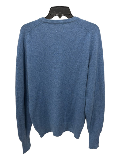 Club Room Size L Blue Cashmere Solid V Neck Men's Sweater L