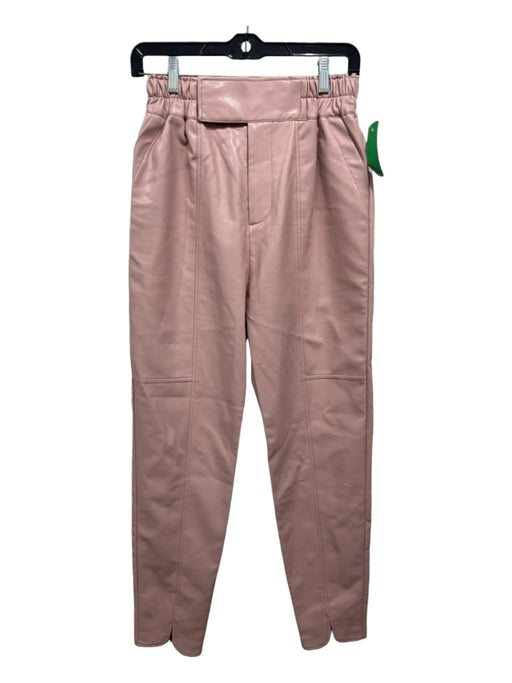 Nicholas Size 2 Pink Polyurethane & Cotton Zip Fly Pockets Stretch Waist Pants Pink / 2