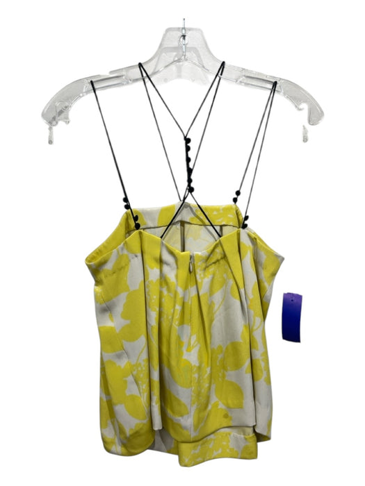 3.1 Phillip Lim Size 2 Yellow & White Silk Floral Pleat Back Zip Skirt Yellow & White / 2