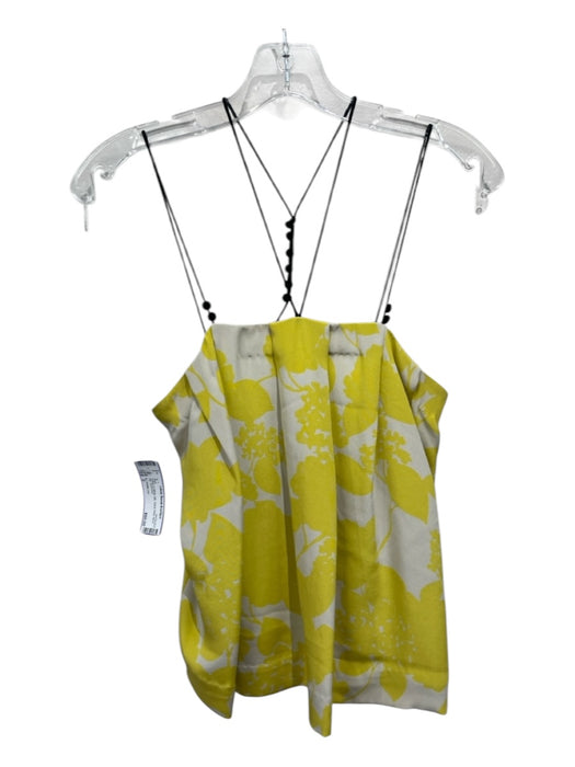 3.1 Phillip Lim Size 2 Yellow & White Silk Floral Pleat Back Zip Skirt Yellow & White / 2