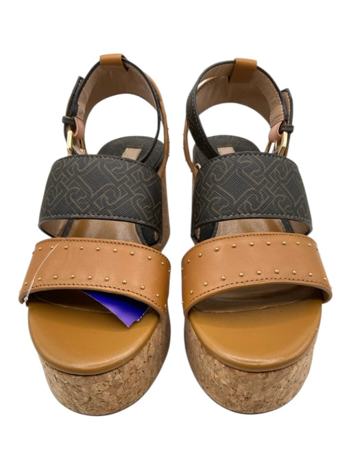 Liu Jo Shoe Size 36 Brown & Tan Leather Cork Open Toe Strappy Platform Pumps Brown & Tan / 36