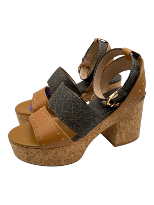 Liu Jo Shoe Size 36 Brown & Tan Leather Cork Open Toe Strappy Platform Pumps Brown & Tan / 36