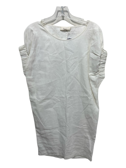 Aeron Size 2 White Linen Smocked Pockets Cap Sleeve Midi Dress White / 2