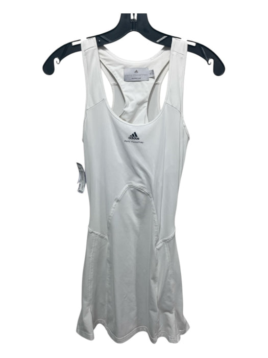 Stella McCartney Adidas Size 36 White Poly Sleeveless Mesh Pleated Dress White / 36