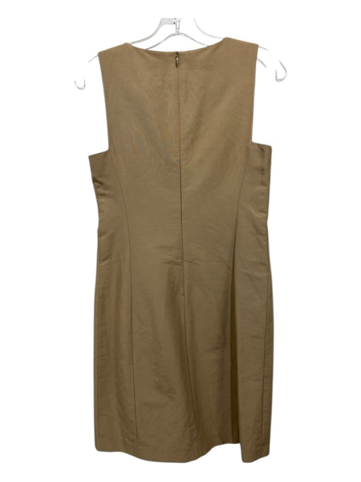 Ann Mashburn Size 0 Khaki Missing Fabric Pockets Sleeveless Shift Zip Back Dress Khaki / 0
